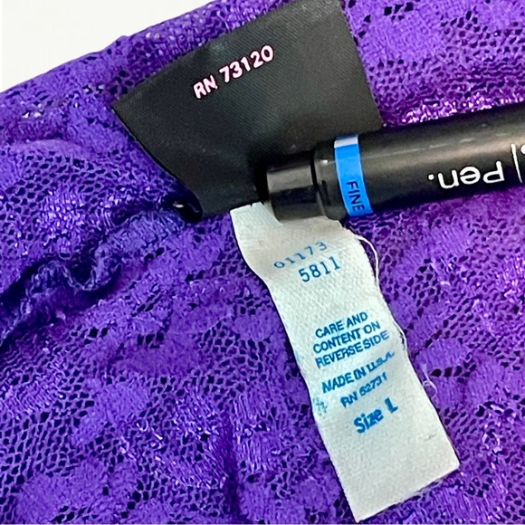 Vintage 1970s Frederick’s of Hollywood Purple Lace Lingerie Bodysuit Size Large - Picture 13 of 14